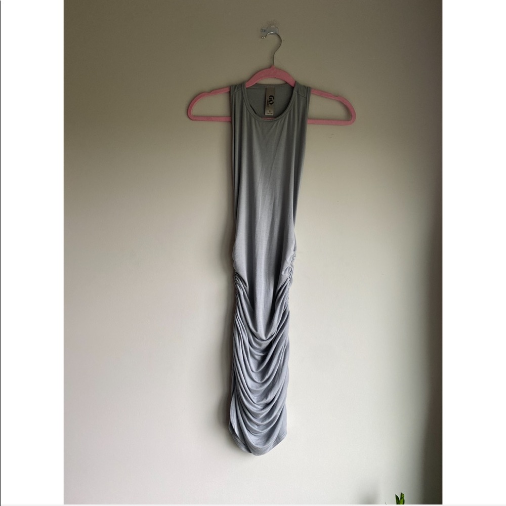 NWOT Go Couture Gray Racerback Side Ruched Dress - Picture 5 of 7
